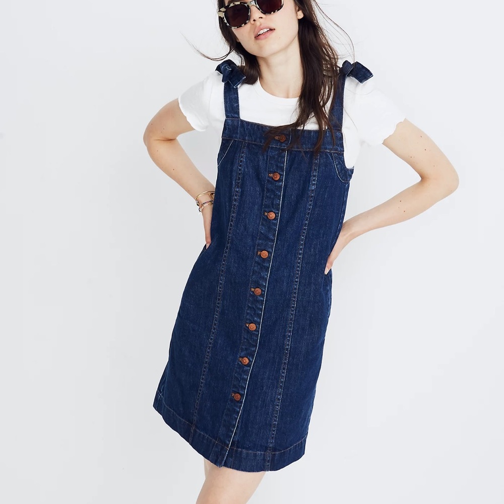 Madewell size 4 Denim Tie-Strap Mini Dress